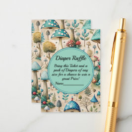 Cartão De Informações Cogumelos Fairyland Chá de fraldas Fralda Raffle