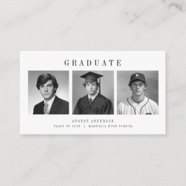 Cartão De Informações Colagem de Fotos de Graduação Agradecimento Modern