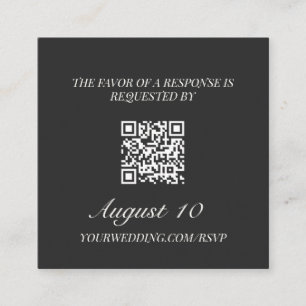 Cartão De Informações Colar Ilustrado com QR Code de RSVP de Casamento M