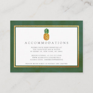 Cartão De Informações Coleção de Casamentos de Abacaxi Tropical