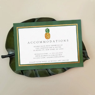 Cartão De Informações Coleção de Casamentos de Abacaxi Tropical