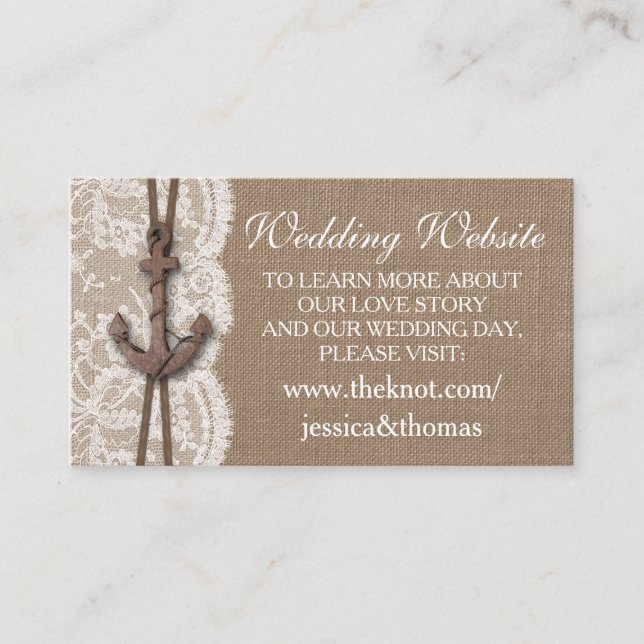 Cartão De Informações Coleção de Casamentos de Âncoras Náuticas Russas (Frente)