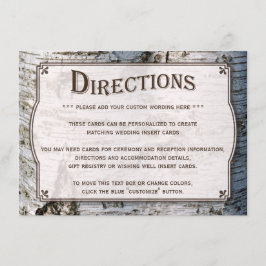 Cartão De Informações Coleção de Casamentos de Árvore de Prata Rústica