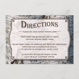 Cartão De Informações Coleção de Casamentos de Árvore de Prata Rústica