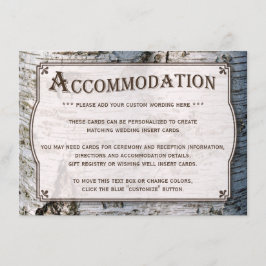 Cartão De Informações Coleção de Casamentos de Árvore de Prata Rústica