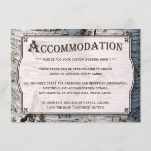 Cartão De Informações Coleção de Casamentos de Árvore de Prata Rústica