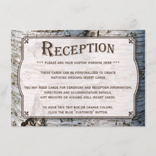 Cartão De Informações Coleção de Casamentos de Árvore de Prata Rústica