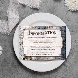 Cartão De Informações Coleção de Casamentos de Árvore de Prata Rústica