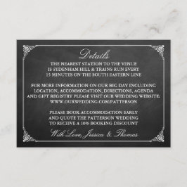 Cartão De Informações Coleção de Casamentos de Chalkboard do Casamento V