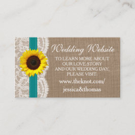 Cartão De Informações Coleção de Casamentos Russos de Girassol - Teal