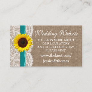 Cartão De Informações Coleção de Casamentos Russos de Girassol - Teal