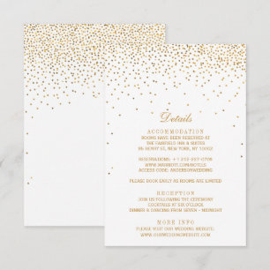 Cartão De Informações Coleção de Casamentos Vintage Glam Dourado Confett