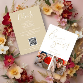 Cartão De Informações Collage 2 Photos Be Our Guest Romantic Wedding