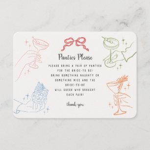 Cartão De Informações Colorida Retro Coquetel Panties Bach Party Inserir