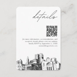Cartão De Informações Columbus Wedding Modern Details Código QR