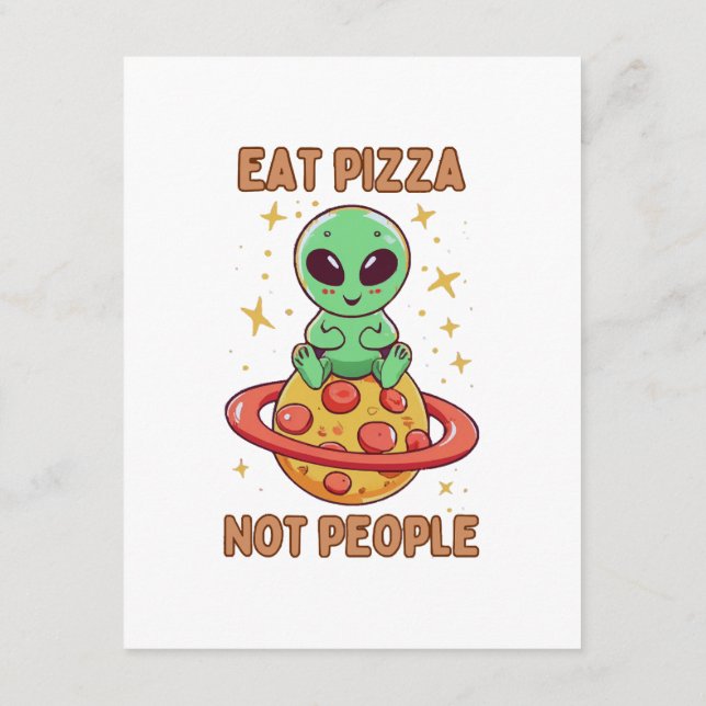 Cartão De Informações Coma pizza não pessoas (Verso)