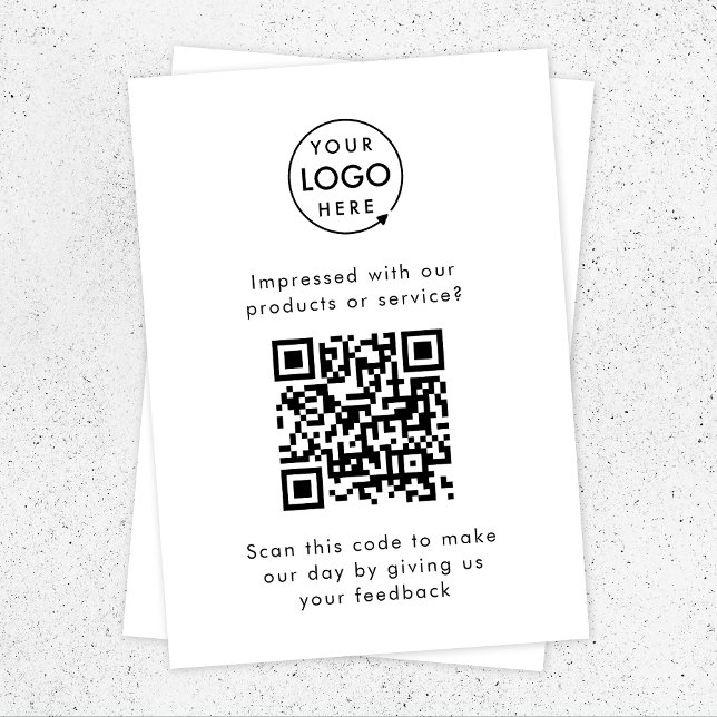 Cartão De Informações Comentários do cliente | Revisão de negócios do có (Customer feedback template with interactive QR code for small business customer retention.)
