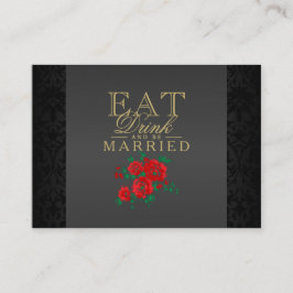 Cartão De Informações Comer Flor Vermelho, Beber E Casar - Recepção