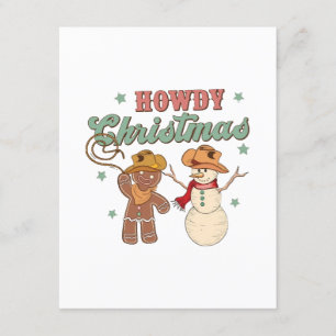 Cartão De Informações Como está Natal Cowboy Boneco de Neve Ocidental Di