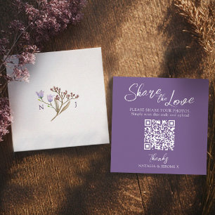 Cartão De Informações Compartilhamento de fotos QR de casamento outono m