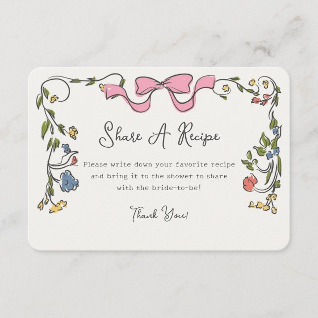 Cartão De Informações Compartilhamento Simples Whimsical A Receber Invit (Frente)