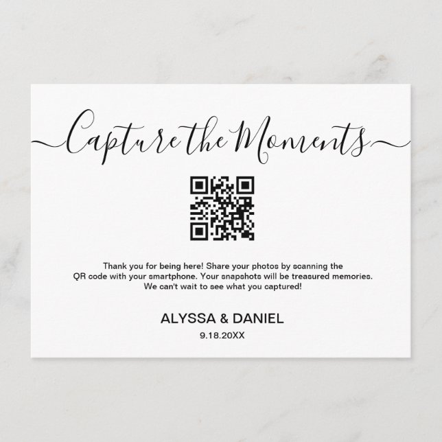 Cartão De Informações Compartilhar Momentos de Foto Casados Código QR Pe (Frente)