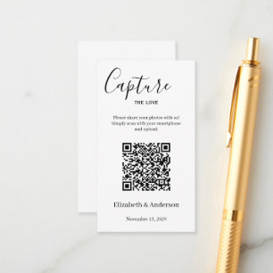 Cartão De Informações Compartilhe Fotos de Casamento com Código QR 