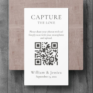 Cartão De Informações Compartilhe Fotos do Casamento com Código QR