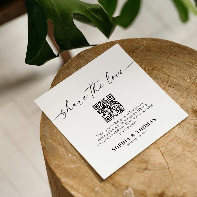 Cartão De Informações Compartilhe o Amor Código QR Compartilhamento de F (Criador carregado)