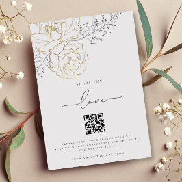 Cartão De Informações Compartilhe o Código QR de Foto de Casamento Elega