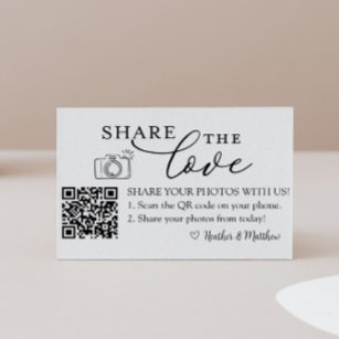 Cartão De Informações Compartilhe o código QR do álbum de fotos de amor