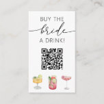 Cartão De Informações Comprar o código QR da noiva de uma bebida<br><div class="desc">Comprar uma bebida para a Noiva! Digitalize o código QR para pagar uma bebida para a noiva estar na festa de solteira dela!</div>