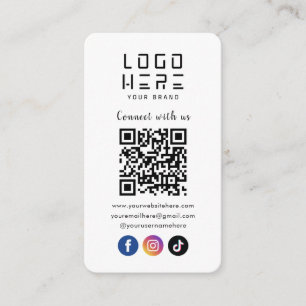Cartão De Informações Conecte-se Conosco Facebook Instagram Tiktok Códig