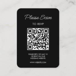 Cartão De Informações Confirmação de Casamento, Código QR Moderno Minima