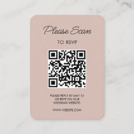 Cartão De Informações Confirmação de Casamento, Código QR Moderno Minima