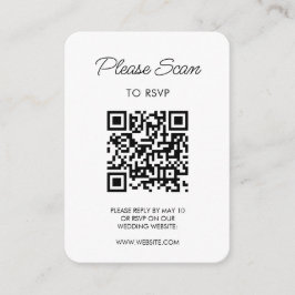 Cartão De Informações Confirmação de Casamento, Código QR Moderno Minima