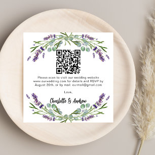 Cartão De Informações Confirmação de casamento em código QR com verde la