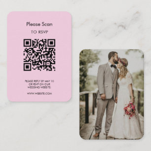 Cartão De Informações Confirmação de Casamento, QR Code Moderno Minimali
