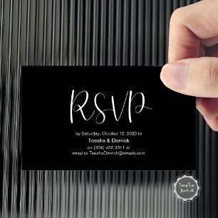 Cartão De Informações Confirmação de Casamento, responder, Script Minima