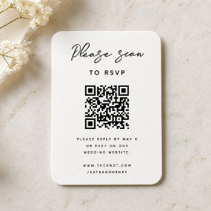 Cartão De Informações Confirmação de Presença para Casamento Código QR
