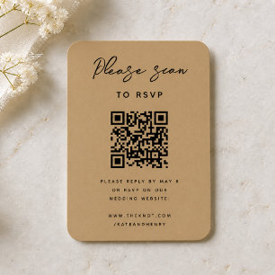 Cartão De Informações Confirmação de Presença para Casamento   Código QR