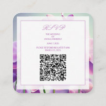 Conjunto de Código QR de Casamento Floral de Orquí