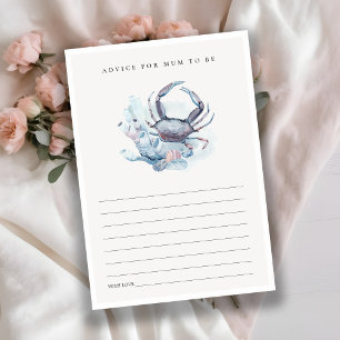 Cartão De Informações Conselho de Coral de Caranguejo Submarino para Chá