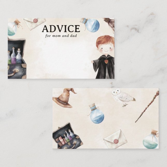 Cartão De Informações Conselhos de assistente para mãe e Chá de fraldas  (Frente/Verso)