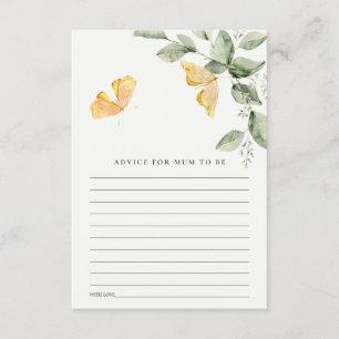 Cartão De Informações Conselhos de Borboleta de Folhagem Fofa para Chá d