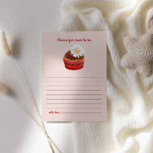Cartão De Informações Conselhos De Chá de fraldas De Flores De Cupcake P