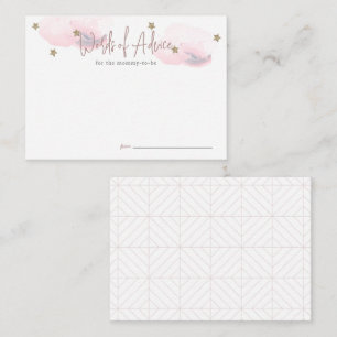 Cartão De Informações Conselhos de Chá de fraldas Rosa Cloud 9