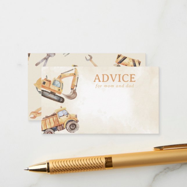 Cartão De Informações Conselhos de Construção para Mãe e Pai (Frente/Verso In Situ)