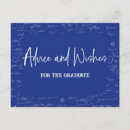 Cartão De Informações Conselhos e Desejos Azuis para o Graduado 