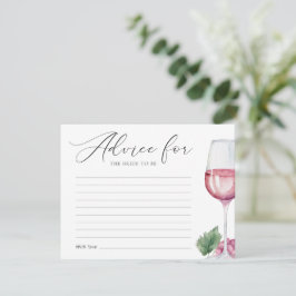Cartão De Informações Conselhos e Desejos para Chá de Noiva com Vino ant
